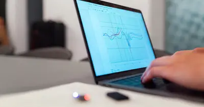 Data analysis workstation representing AI-powered keyword research