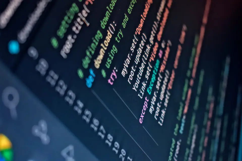 Programming code on screen, where technical SEO fixes and schema get written