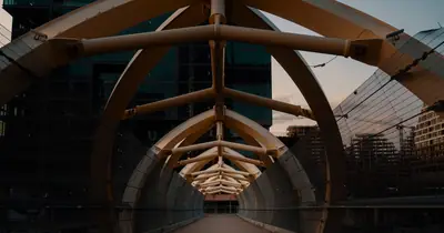 Bridge structure representing durable backlink acquisition between sites