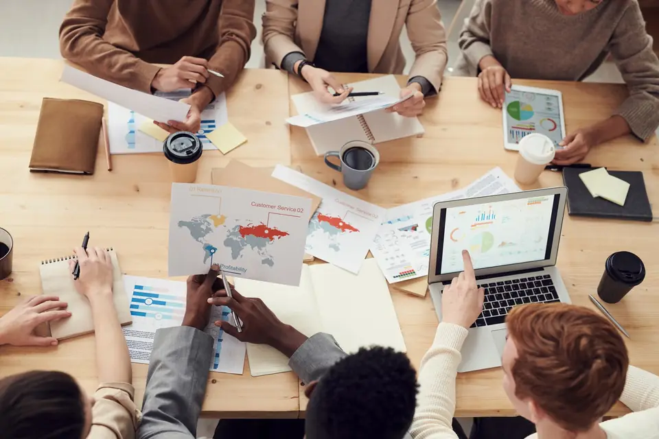 Marketing team planning proactive brand and entity building
