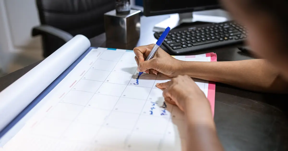 Editorial calendar used to schedule content refreshes and updates