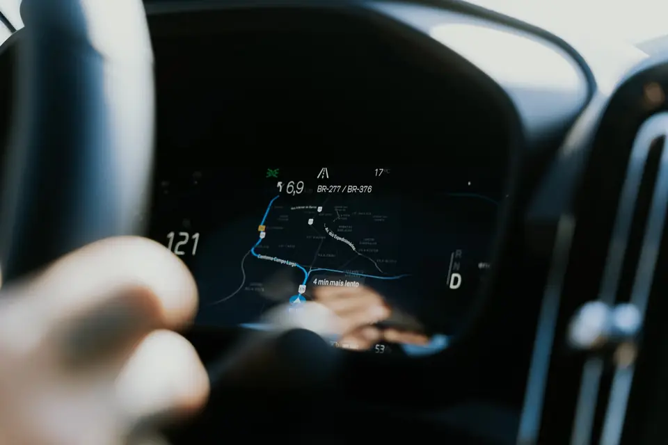 Illuminated dashboard display showing live readouts at a glance