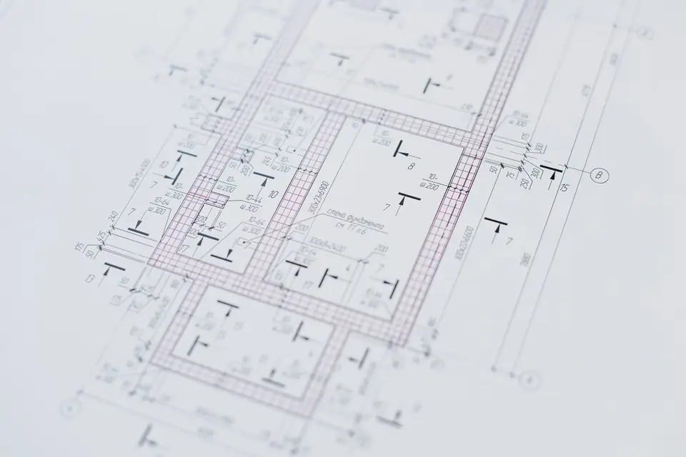Architectural floor plan drawing, a structure described level by level
